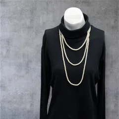 【USED】超ロング フェイクパールネックレス ホワイト 全長約209cm 3連 4連アレンジ可 ロングネックレス アクセサリー ネックレス イミテーション レディース カジュアル パーティー セレモニー モード フォーマル 上品 大人アクセサリー
