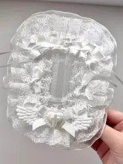 白 レース硬質ケースデコ デコケース 硬貨ケース、トレカスリーブ トレカホルダー ハンドメイド