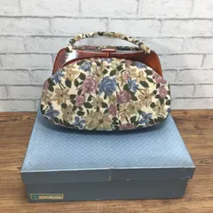 1260 【美品】総ビーズバッグ 鞄 箱付き ビーズ ハンドバッグ がま口 花柄 和装バッグ 和装小物
