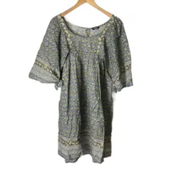 ジャーナルスタンダード JOURNAL STANDARD ワンピース ひざ丈 半柄 半袖 ブルー ■GY43