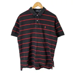 ポロ ラルフローレン POLO RALPH LAUREN ポロシャツ ボーダー 半袖 シャツ カットソー L ブラック