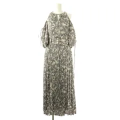 スナイデル SNIDEL 2wayスリーブプリントワンピース 半袖 ロング 1 紫 白 /NR ■OS