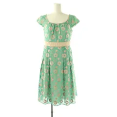 トッカ TOCCA 刺繍ワンピース フレンチスリーブ 0 グリーン マルチカラー /DO ■OS