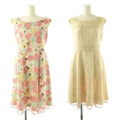 トッカ TOCCA 花柄ワンピース ノースリーブ リバーシブル 2 ベージュ オフホワイト マルチカラー /DO ■OS