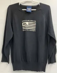 POLO JEANS CO.／ポロジーンズカンパニー／RALPH LAUREN／ラルフローレン／ニット／150cm／XL／ブラック／キッズ