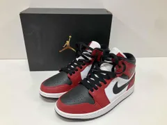 NIKE ナイキ スニーカー 554724-069 Air Jordan 1 Mid Chicago Black TOE レッド&ブラック&ホワイト 26.0cm 箱あり