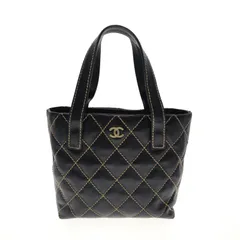 【中古】CHANEL シャネル ワイルドステッチ トートバッグ レディース メンズ バッグ ブラック