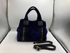 DIANA ダイアナ ハンドバッグ2WAYタイプ ベロア風パープル系