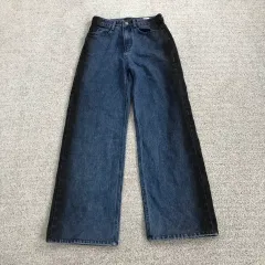 インディゴデニム ブラックデニム ワイドパンツ