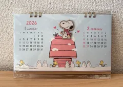 新品未開封 PEANUTS スヌーピー ウッドパーツ 卓上カレンダー 2026
