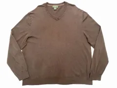 エディーバウアー カシミア混コットン Vネックセーター XL ブラウン USA古着 ニット