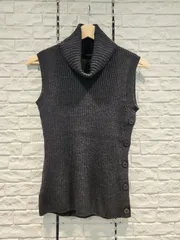 BURBERRY LONDON バーバリー タートルネック ノースリーブ サイドボタン ニット ノバチェック サイズ1