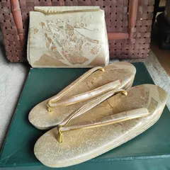 草履 バッグ セット 和装 ゴールド Lサイズ 2way 【美品】 S372