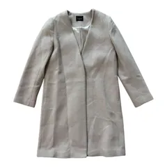  Demi-Luxe BEAMS デミルクスビームス ノーカラーコート ウール 日本製 ベージュ レディース 36サイズ【ZK80】