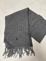 ポロ ラルフ ローレン マフラー グレー／ヘリンボーン リバーシブル