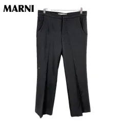 【美品】 MARNI ウールパンツ 羊毛 42 ブラック 無地　イタリア製