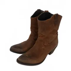 ボエモス BOEMOS オイルドレザー ショート ウエスタンブーツ 37 茶 ブラウン