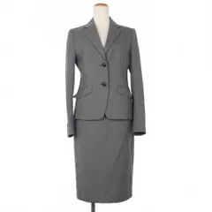 ジェイプレス J.PRESS ストライプ ジャケット スカートスーツ セットアップ 春夏 9号 グレー