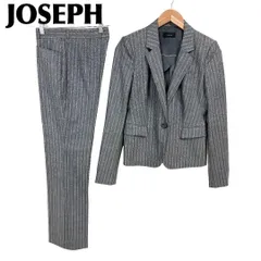 【美品】 JOSEPH スーツセットアップ 上38下36 グレー ストライプ