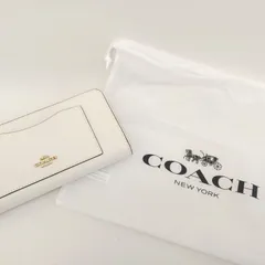 COACH コーチ 長財布 ホワイト レザー ラウンドファスナー F54007