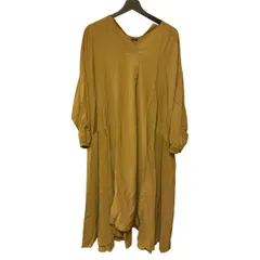 C453 オズモーシス ロフ loaf ロングワンピース 上品 大人可愛い ゆったり vネック マスタード