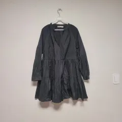 ZARA ブラック ロングスリーブ フレア ONE PIECE 66