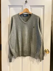 90s 90年代 POLO by Ralph Lauren セーター Vネック ウール メリノウール Lサイズ