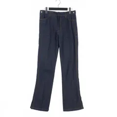 トーガ プルラ TOGA PULLA デニムパンツ ジーンズ サイドジップ ハイウエスト ストレート 36サイズ ブルー 青 TP11-FF214