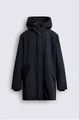 ザラ ウォーター 펠런트 取り外し ハイテック フーディー パーカ ネイビー 8281 179