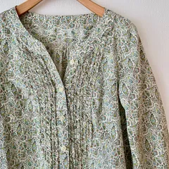 【green label relaxing グリーンレーベルリラクシング】リバティ　Hope ホープ柄　チュニック　サイズ表記なし　日本製