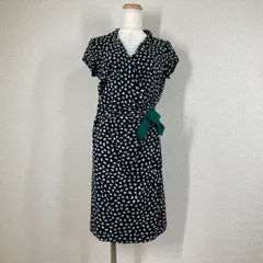 【シネカノン】ワンピース Sinequanone　黒　ブラック　ミニ丈　花柄　総柄　ドレープ  レーヨン　ストレッチ　ノースリーブ　リボン