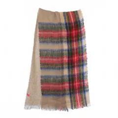 アルテア Altea チェック マフラー 大判 ベージュ マルチカラー