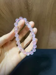 天然石　スターローズクォーツ　ブレスレット　8.5㍉約16.5㌢★め13★