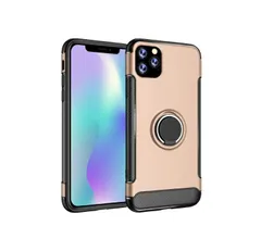 iPhone11Pro スマホケース 背面ケース ハイブリッド 2重構造 TPU+PC 耐衝撃 マット メタリックカラー 落下防止 スタンド機能 ホルダーリング
