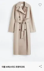 H&M ダブル ブレスティッド トレンチコート ベージュ S