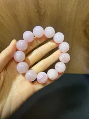 天然石　良品質　大粒　ローズクォーツ　ブレスレット17.5㍉約18㌢★め15★