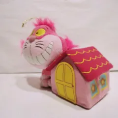 【中古】ディズニー　チェシャ猫　ぬいぐるみ　不思議の国のアリス　小物入れ付　レア