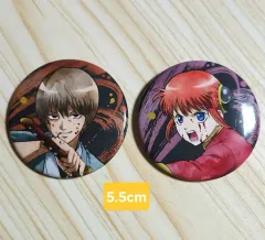 銀魂 5.5cm バッジ 2種セット 沖田 総悟 神楽