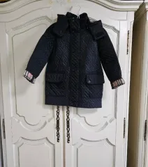 バーバリー キッズ ディタッチャブル フード モノグラム キルティング コート (140/10y)