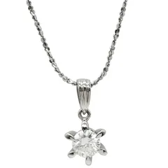 ネックレス ダイヤ 0.58ct ペンダント シルバー 1P 1石 1粒 ブリリアントカット 【中古】