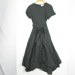 ケイビーエフ KBF アーバンリサーチ ロング ワンピース 半袖 ベルト付き レーヨン ONE グリーン kz10222