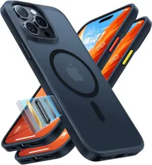 【米軍進化耐久・高精密Magsafe対応】TORRAS iPhone 16 Pro 用 ケース 耐衝撃 カメラコントロール対応 半透明 マグネット搭載 マット感 黄ばみなし ストラップホール付き ワイアレス充電対応 6.3インチ ブラックs