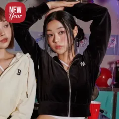 MLB レディース ベーシック ツアーベルベット クロップド ジップアップ