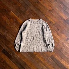 00s Crocodile Cable Knit Sweater / British Trad China Acrylic Wool Lのサムネイル