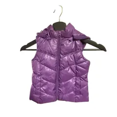 C453 babyGap（ベビーギャップ）キッズ 中綿ベスト パファーベスト 90サイズ パープルフード付きキルティング