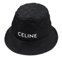 セリーヌ 2AUB0930C バケットハット 帽子 #L 59cm ロゴ ナイロン ポリエステル ブラック オレンジ CELINE（未使用保管品）