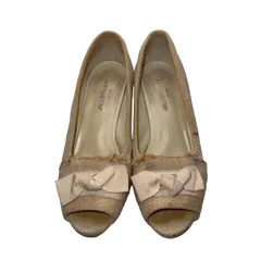  JILL STUART（ジルスチュアート）オープントゥ・パンプス オープントゥ ベージュ キャンパス 24cm  【ZK59】