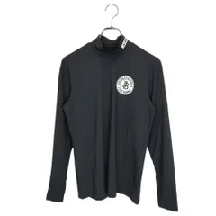 Jack Bunny!! ジャックバニー ゴルフ 千鳥格子 ロゴプリント 長袖 モックネック Tシャツ インナー 262-0166359 5 ブラック メンズ