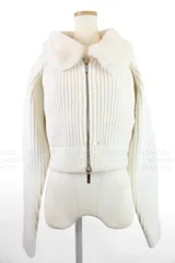 ZARA｜ファーカラーリブニットジップアップカーディガン