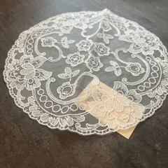 近沢レース　ドイリー　テーブルセンター　20cm円形　ドイツ　ポリエステル100%